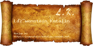 Löwenstein Katalin névjegykártya